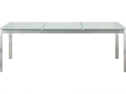 Beliani 6-Istuttava Ulkoruokailuryhma 3-Osainen Lasitaso Tekstiilituolit Harmaa Grosseto Store