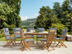 Beliani 8-Istuttava Ulkoruokailuryhma Akasiapuu Harmaa Maui Outlet