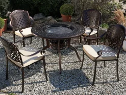 Beliani 4-Istuttava Ulkoruokailuryhma Alumiini Grilli Tummanruskea Manfria Clearance