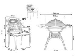 Beliani 4-Istuttava Ulkoruokailuryhma Alumiini Grilli Tummanruskea Manfria Clearance