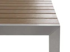 Beliani 6-Istuttava Ulkoruokailuryhma Alumiini Vaalea Puu Nardo Hot