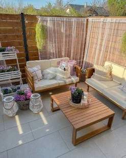 Beliani 2-Istuttava Ulkosohva Akasiapuu Valkoinen Baratti Best Sale