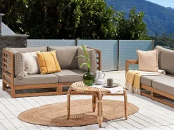 Beliani 2-Istuttava Ulkosohva Akasiapuu Ruskeanharmaa Trani Discount