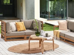 Beliani 2-Istuttava Ulkosohva Akasiapuu Ruskeanharmaa Trani Discount