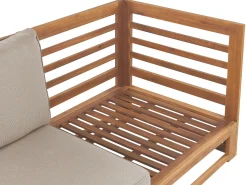 Beliani 3-Istuttava Ulkosohva Akasiapuu Ruskeanharmaa Trani Shop