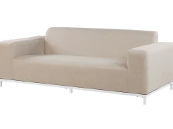 Beliani 3-Istuttava Ulkosohva Kangas Beige/Valkoinen Rovigo Clearance