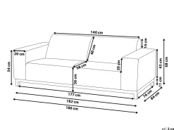 Beliani 3-Istuttava Ulkosohva Kangas Beige/Valkoinen Rovigo Clearance