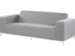Beliani 3-Istuttava Ulkosohva Kangas Vaaleanharmaa/Valkoinen Rovigo Clearance