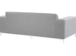 Beliani 3-Istuttava Ulkosohva Kangas Vaaleanharmaa/Valkoinen Rovigo Clearance