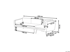 Beliani 3-Istuttava Ulkosohva Kangas Vasenk. Beige Loretello Outlet