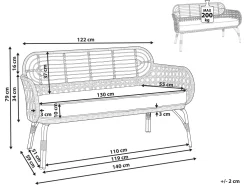 Beliani 2-Istuttava Ulkosohva Polyrottinki Luonnonvari Pratello Shop