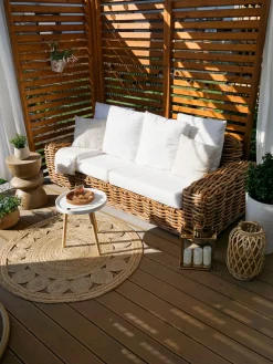 Beliani 3-Istuttava Ulkosohva Rottinkinen Ruskea Forli Flash Sale