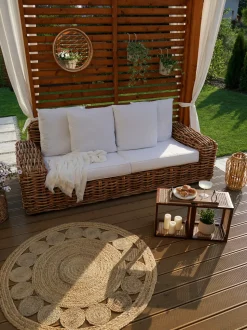 Beliani 3-Istuttava Ulkosohva Rottinkinen Ruskea Forli Flash Sale