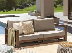 Beliani 2-Istuttava Ulkosohva Sertifioitu Akaasia Tumma Puu Timor Ii Online