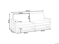 Beliani 2-Istuttava Ulkosohva Sertifioitu Akaasia Tumma Puu Timor Ii Online