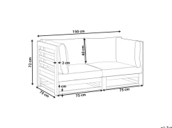 Beliani 2-Istuttava Ulkosohva Sertifioitu Akasiapuu Mahonginruskea Trani Clearance