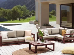 Beliani 4-Istuttava Ulkosohvaryhma Akaasia Mahonginruskea Timor Ii Hot