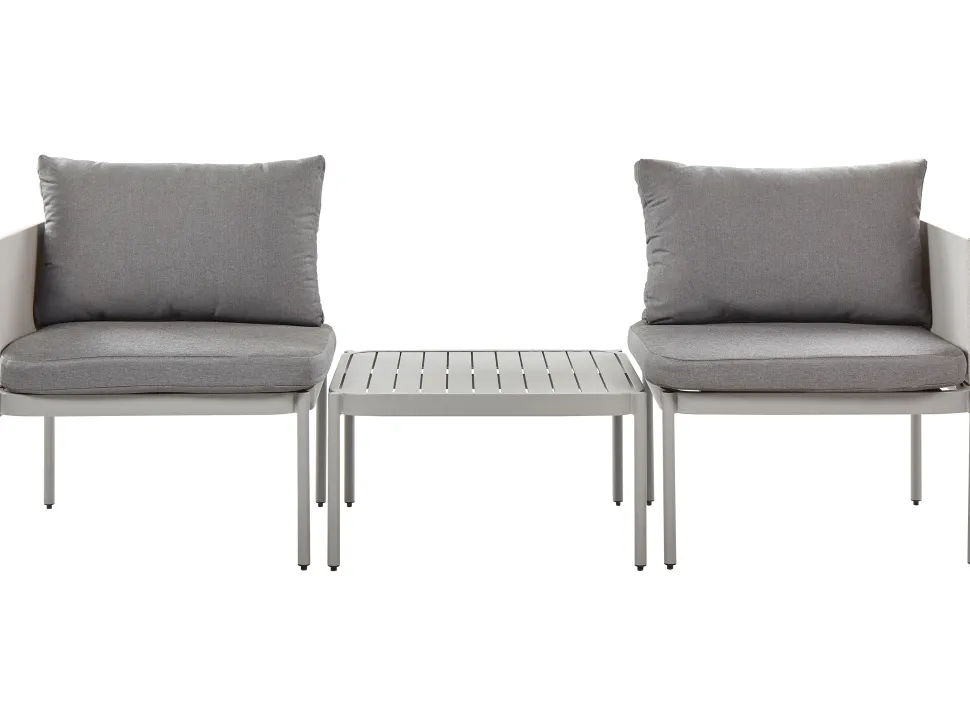 Beliani 2-Istuttava Ulkosohvaryhma Alumiini Vaaleanharmaa Terracina Store