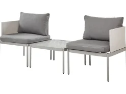 Beliani 2-Istuttava Ulkosohvaryhma Alumiini Vaaleanharmaa Terracina Store