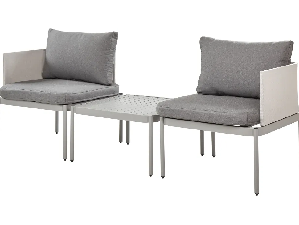 Beliani 2-Istuttava Ulkosohvaryhma Alumiini Vaaleanharmaa Terracina Store