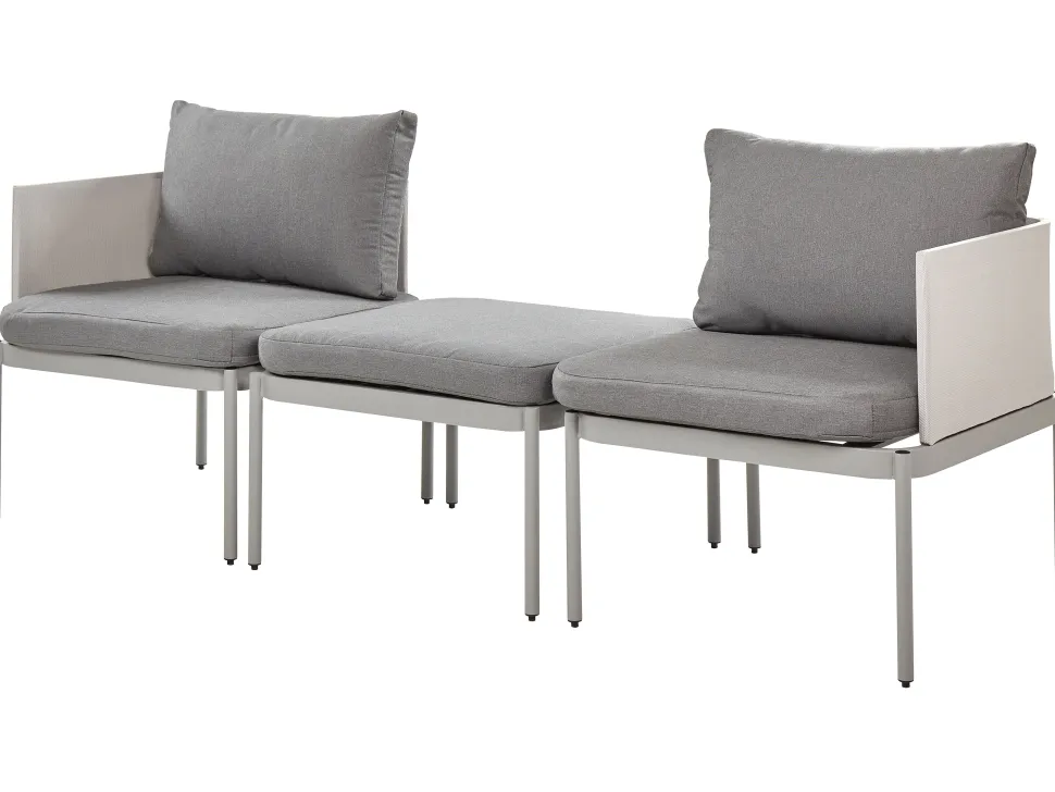 Beliani 2-Istuttava Ulkosohvaryhma Alumiini Vaaleanharmaa Terracina Store
