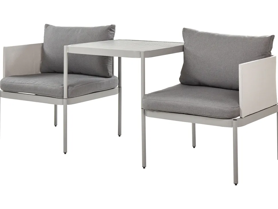 Beliani 2-Istuttava Ulkosohvaryhma Alumiini Vaaleanharmaa Terracina Store