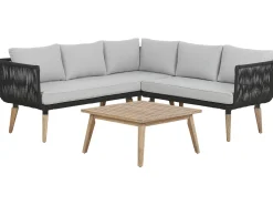 Beliani 5-Istuttava Ulkosohvaryhma Akaasia Musta Alcamo Hot