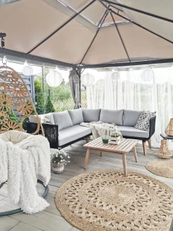 Beliani 5-Istuttava Ulkosohvaryhma Akaasia Musta Alcamo Hot