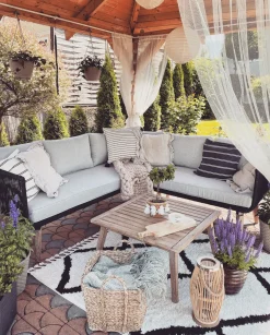 Beliani 5-Istuttava Ulkosohvaryhma Akaasia Musta Alcamo Hot