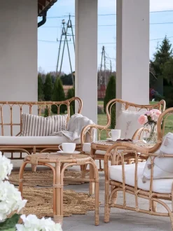 Beliani 4-Istuttava Ulkosohvaryhma Rottinki Luonnonvari Brindisi Best