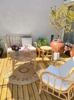 Beliani 4-Istuttava Ulkosohvaryhma Rottinki Luonnonvari Brindisi Best