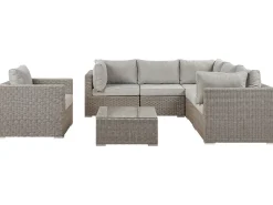 Beliani 6-Istuttava Ulkosohvaryhma Polyrottinki Oikeak. Ruskeanharmaa Contare Flash Sale