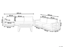 Beliani 5-Istuttava Ulkosohvaryhma Akaasia Vaalea Puu Timor Ii Store