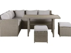 Beliani 5-Istuttava Ulkosohvaryhma Polyrottinki Ruskeanharmaa Bardi Online