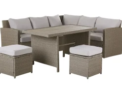 Beliani 5-Istuttava Ulkosohvaryhma Polyrottinki Ruskeanharmaa Bardi Online