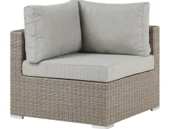 Beliani 6-Istuttava Ulkosohvaryhma Polyrottinki Vasenk. Ruskeanharmaa Contare New