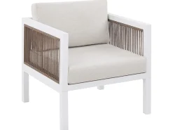 Beliani 5-Istuttava Ulkosohvaryhma Alumiini Valkoinen/Ruskea Borello Cheap