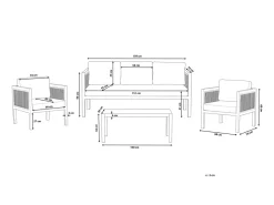 Beliani 5-Istuttava Ulkosohvaryhma Alumiini Valkoinen/Ruskea Borello Cheap