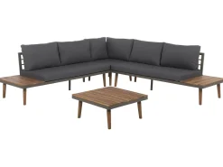 Beliani 5-Istuttava Ulkosohvaryhma Akasiapuu Harmaa Corato Fashion