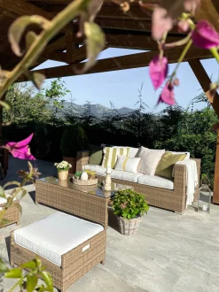 Beliani 5-Istuttava Ulkosohvaryhma Polyrottinki Valkoinen Belluno Discount