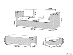 Beliani 5-Istuttava Ulkosohvaryhma Polyrottinki Valkoinen Belluno Discount