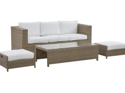 Beliani 5-Istuttava Ulkosohvaryhma Polyrottinki Valkoinen Belluno Discount