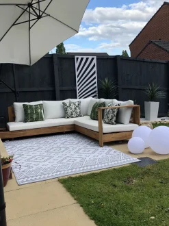 Beliani 5-Istuttava Ulkosohvaryhma Akasiapuu Vasenk. Valkoinen Marettimo Cheap