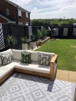 Beliani 5-Istuttava Ulkosohvaryhma Akasiapuu Vasenk. Valkoinen Marettimo Cheap