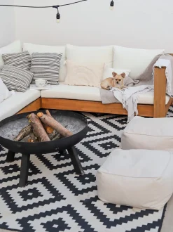 Beliani 5-Istuttava Ulkosohvaryhma Akasiapuu Vasenk. Valkoinen Marettimo Cheap