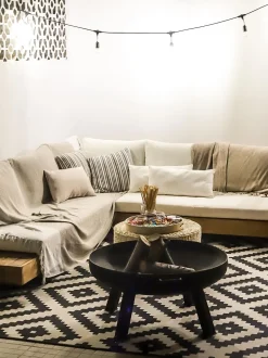 Beliani 5-Istuttava Ulkosohvaryhma Akasiapuu Vasenk. Valkoinen Marettimo Cheap