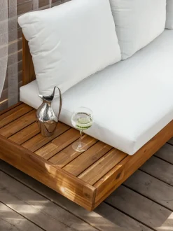 Beliani 5-Istuttava Ulkosohvaryhma Akasiapuu Vasenk. Valkoinen Marettimo Cheap