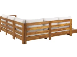 Beliani 5-Istuttava Ulkosohvaryhma Akasiapuu Vasenk. Valkoinen Marettimo Cheap