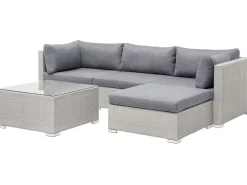 Beliani 4-Istuttava Ulkosohvaryhma Polyrottinki Oikeak. Vaaleanharmaa Sano Ii Clearance