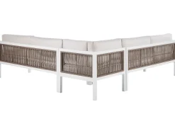 Beliani 4-Istuttava Ulkosohvaryhma Alumiini Vasenk. Valkoinen/Ruskea Borello Best